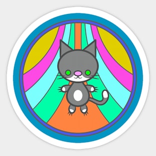 Cat Logo - Grey Cat Sticker